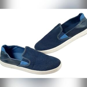 Olukai Men’s LAE’AHI KAPA Corduroy Slip On Shoes Blue Suede US 14